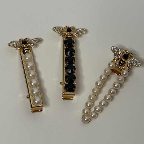 Adorned Luxe Golden Nectar Adornments / Set of 3 Hair Clips - Picture 4 of 8